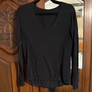 lululemon athletica Black Long Sleeve V-Neck Top